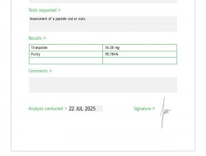 Assessment of a peptide vial or vials Tirzepatide 1