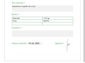Assessment of a peptide vial or vials retatrutide